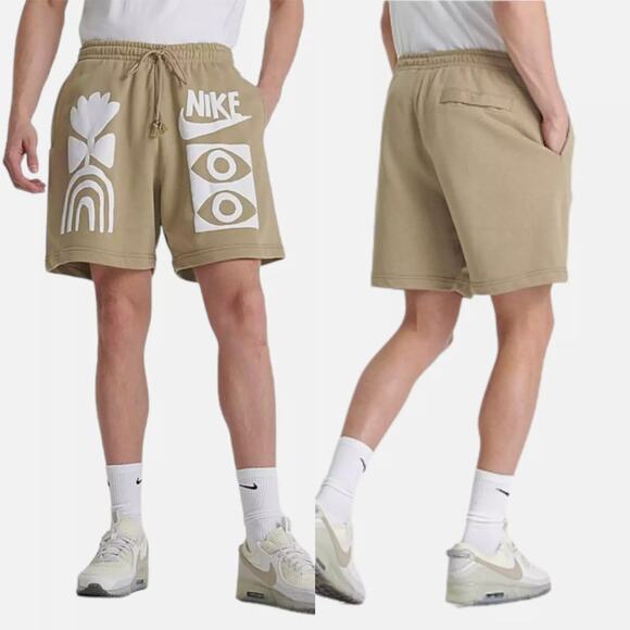 Nike Other - Nike Sportswear Puff Print Graphic French Terry Shorts NWT Size XXL Men's Tan
